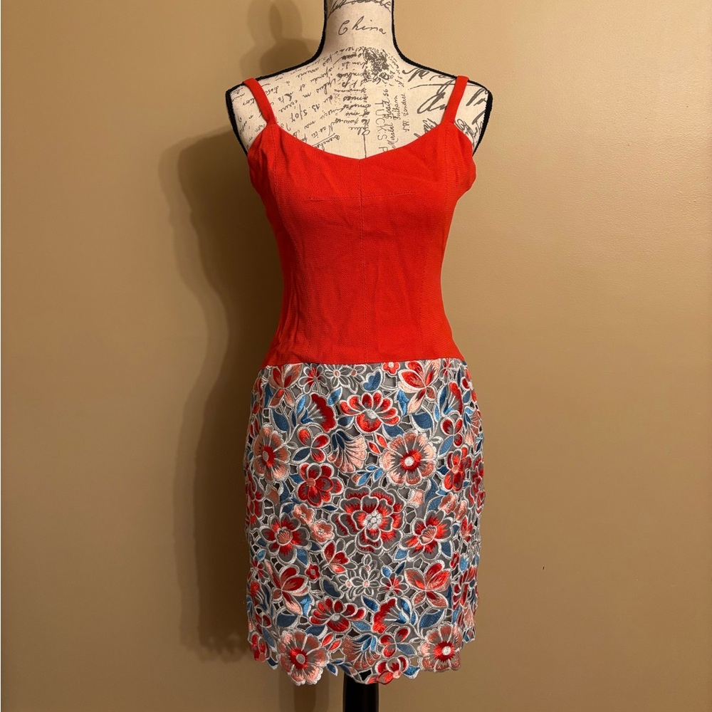 Wes Gordon Floral Mini Dress